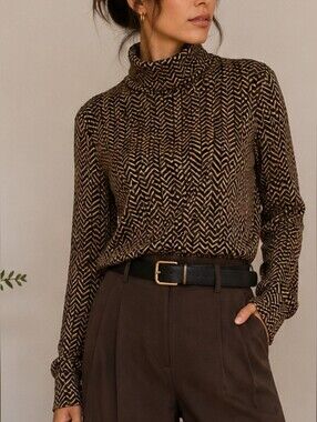 Vintage Herringbone Turtleneck